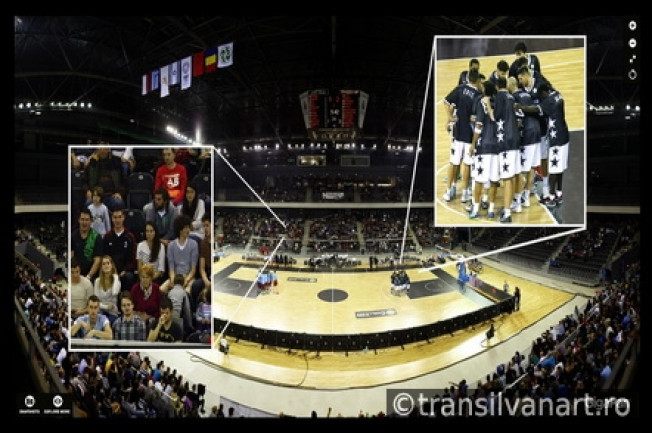 Gigapanorama de 3.44 gigapixeli si time lapse in timpul primului eveniment sportiv din Sala Polivalenta din Cluj