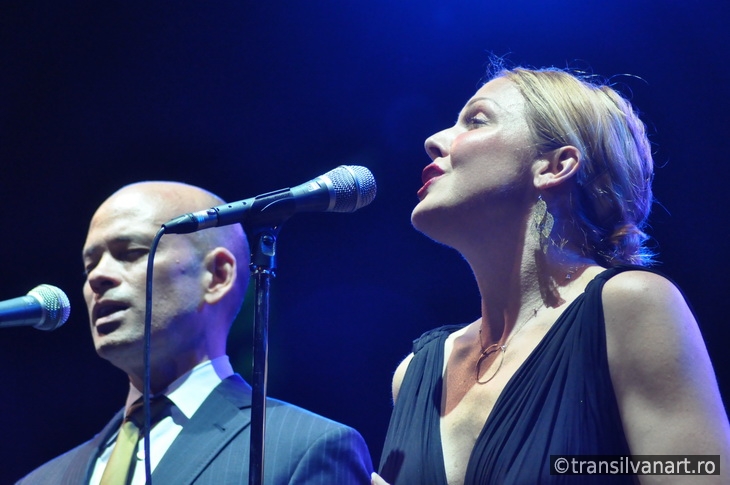 Pink Martini band performs live on the stage