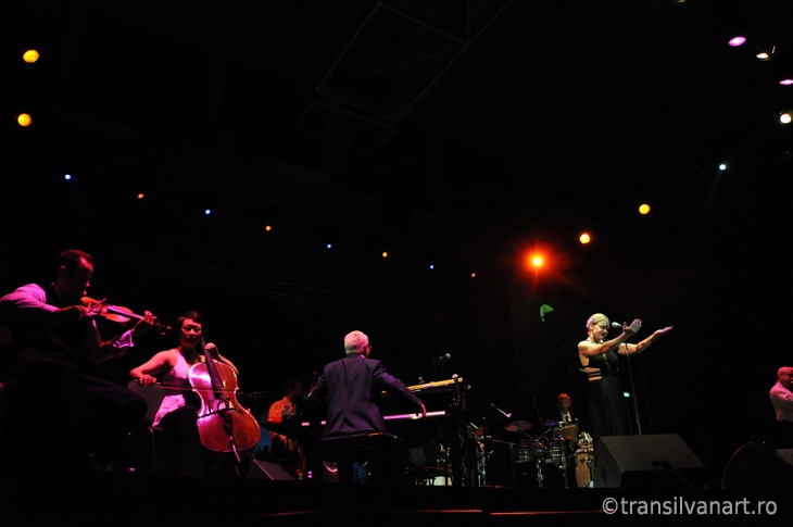 Pink Martini band performs live on the stage