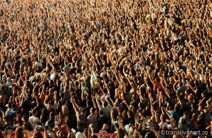 Stadium full with crowd of party people