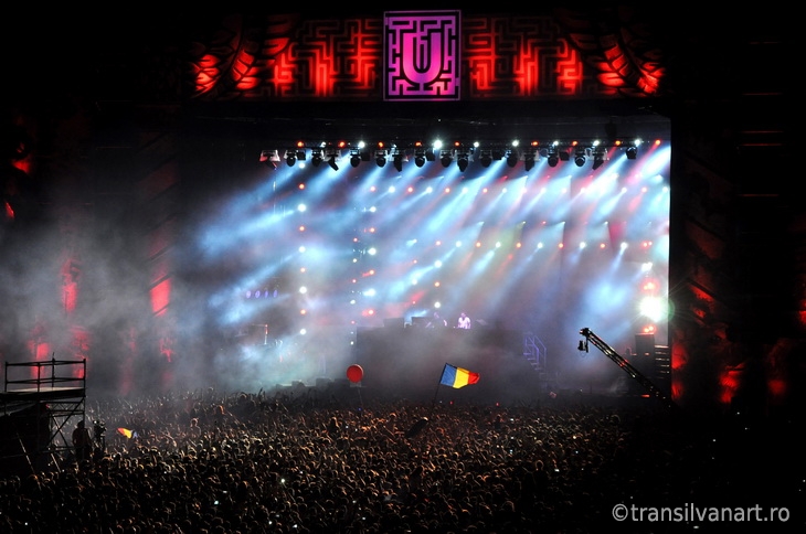 Partying crowd at a concert