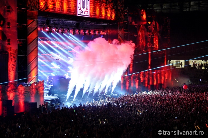 Partying crowd at a concert