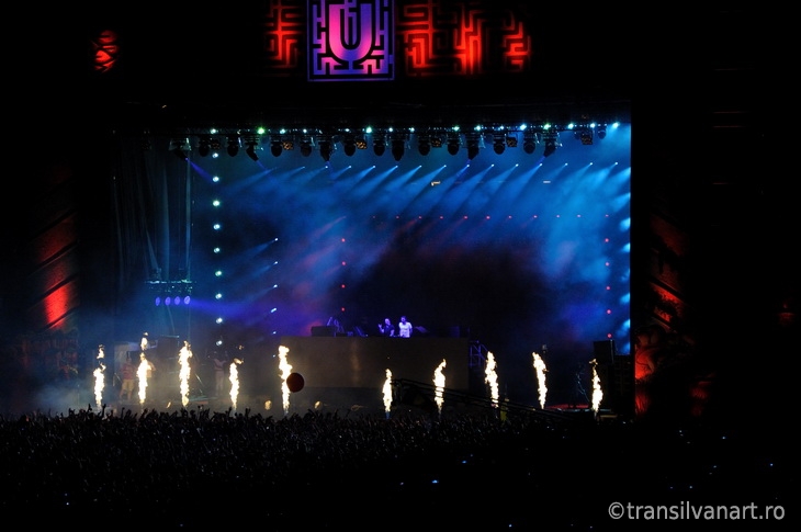 Partying crowd at a concert