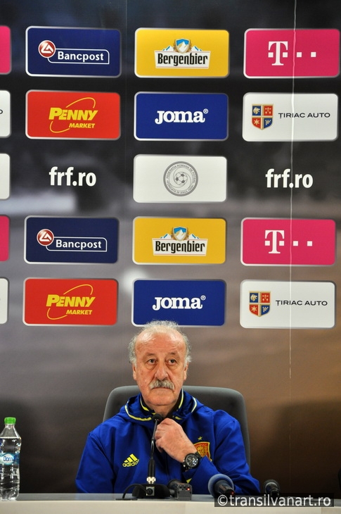 Vicente del Bosque during a press conference berfore Romania - S