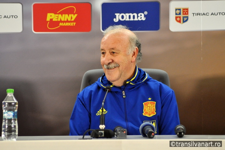 Vicente del Bosque during a press conference berfore Romania - S