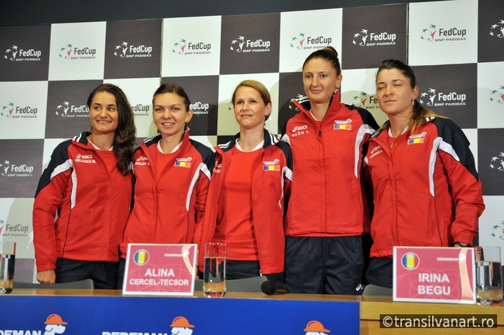 National Women Tennis Team of Romania during a press conference