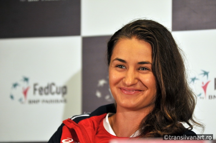 Romanian tennis player Monica Niculescu during a press conferenc
