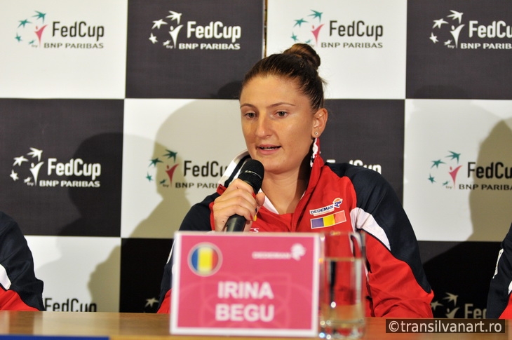 Romanian tennis player Irina Begu during a press conference