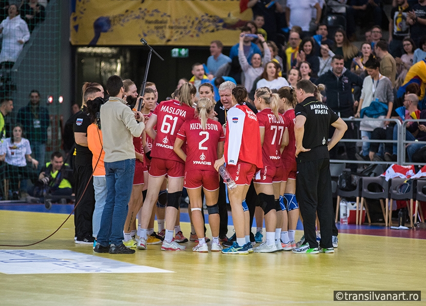 Handball players time out moment